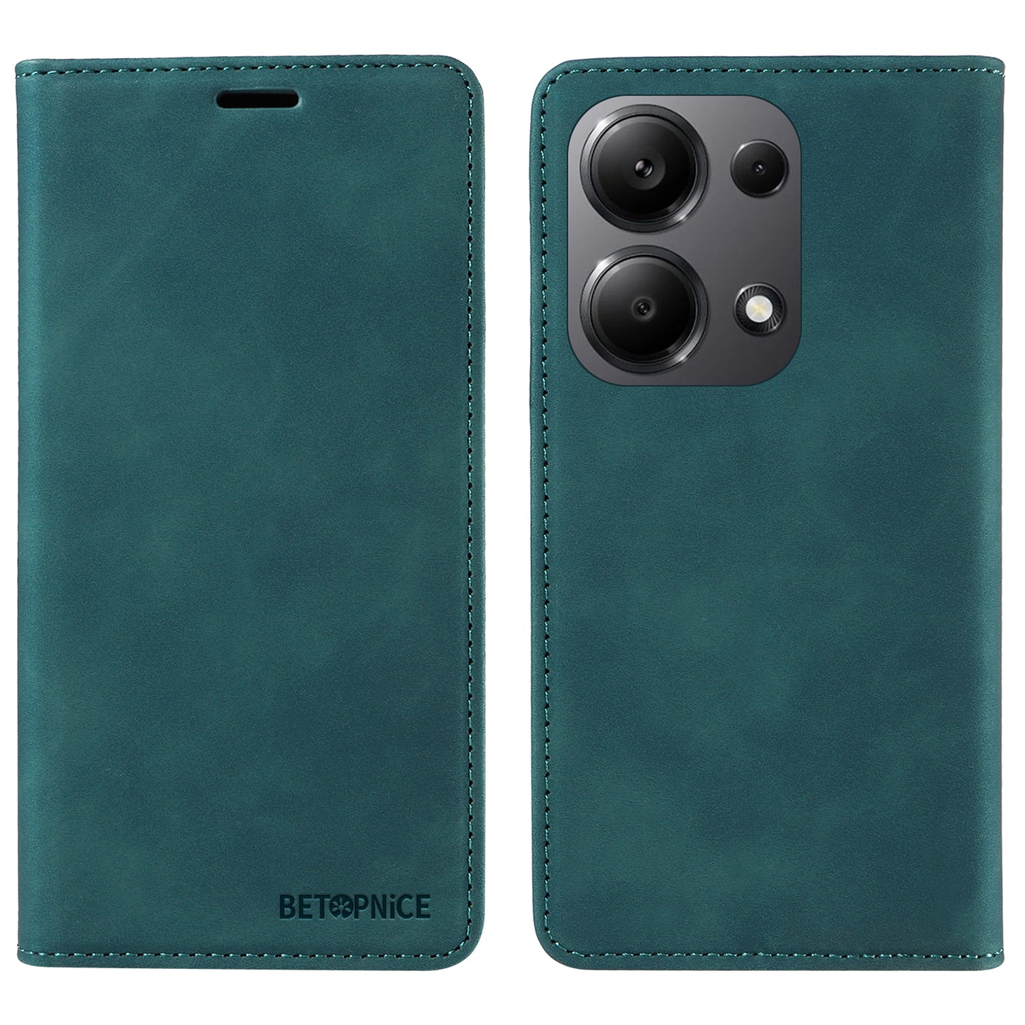 BETOPNICE 003 For Xiaomi Redmi Note 13 Pro 4G / Poco M6 Pro 4G Phone Cover Leather RFID Blocking Case - Green