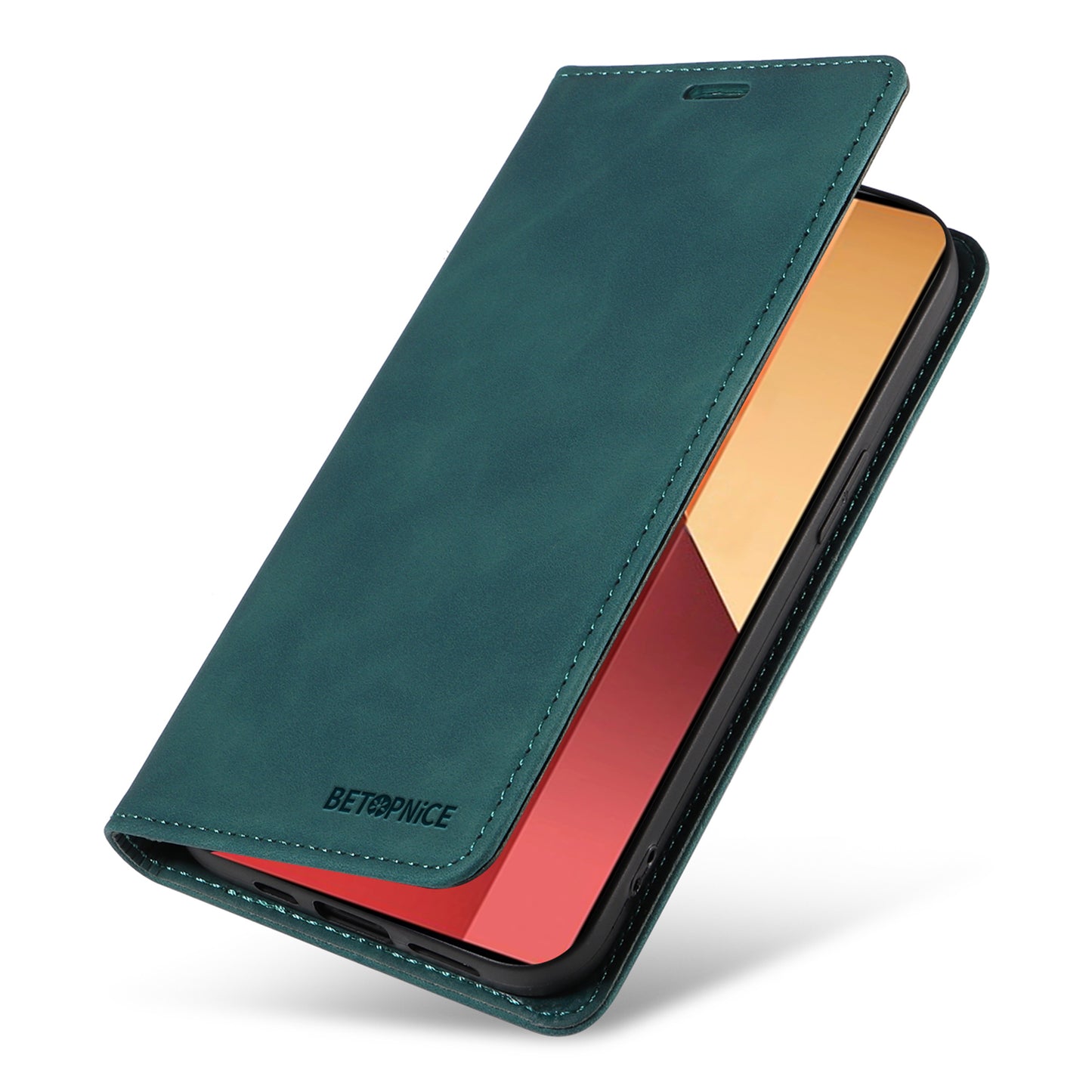 BETOPNICE 003 For Xiaomi Redmi Note 13 Pro 4G / Poco M6 Pro 4G Phone Cover Leather RFID Blocking Case - Green