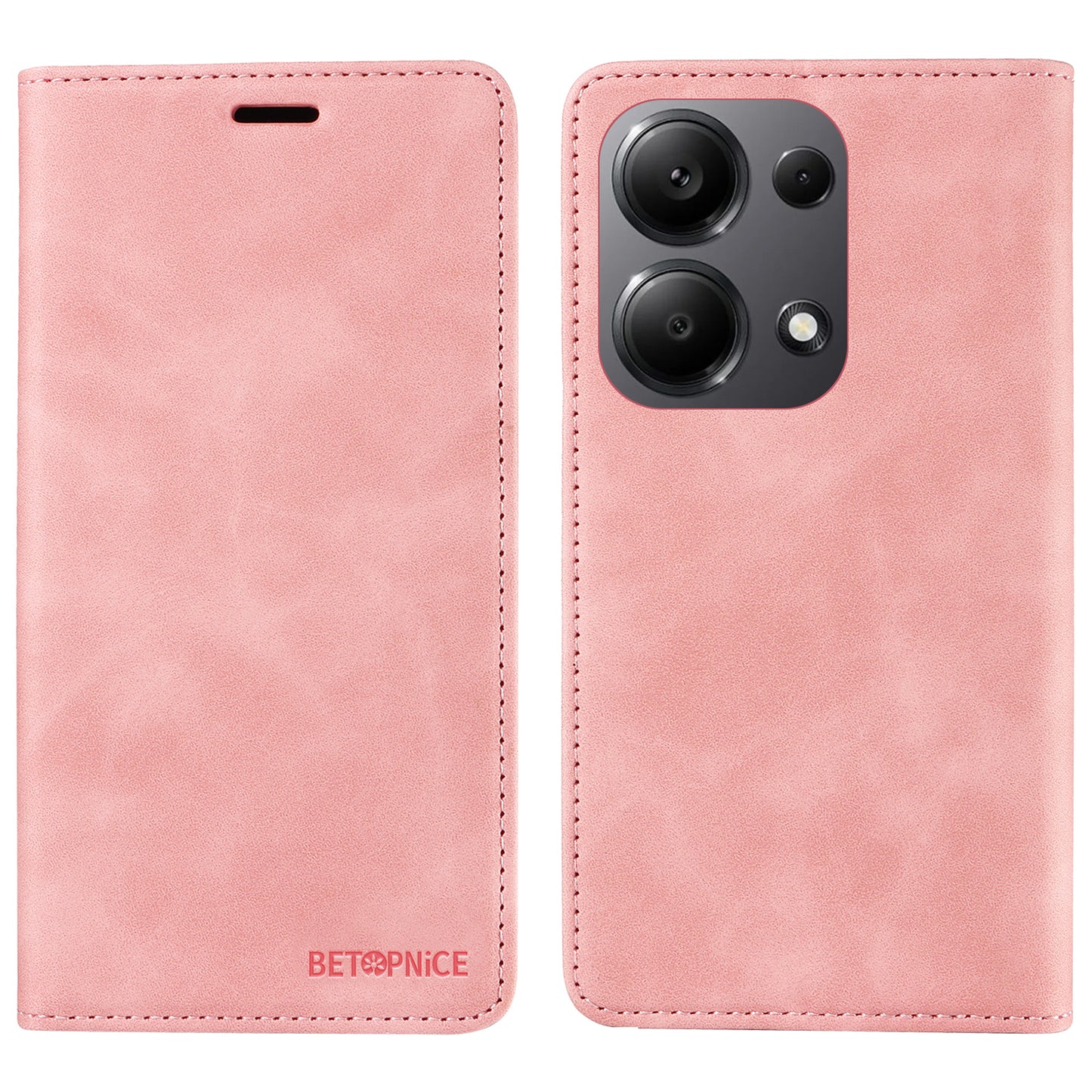 BETOPNICE 003 For Xiaomi Redmi Note 13 Pro 4G / Poco M6 Pro 4G Phone Cover Leather RFID Blocking Case - Pink