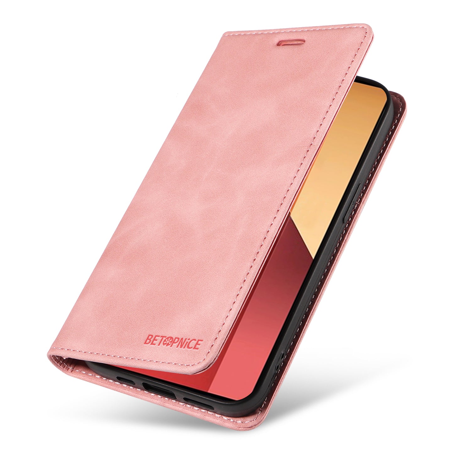 BETOPNICE 003 For Xiaomi Redmi Note 13 Pro 4G / Poco M6 Pro 4G Phone Cover Leather RFID Blocking Case - Pink