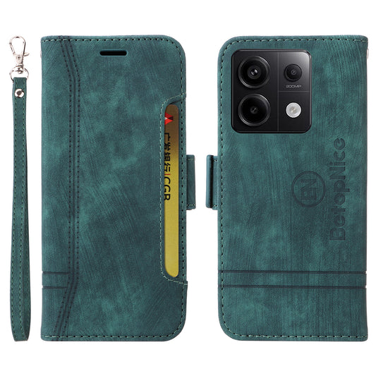BETOPNICE 001 for Xiaomi Redmi Note 13 Pro 5G / Poco X6 5G Case Leather Wallet Smart Phone Cover - Green