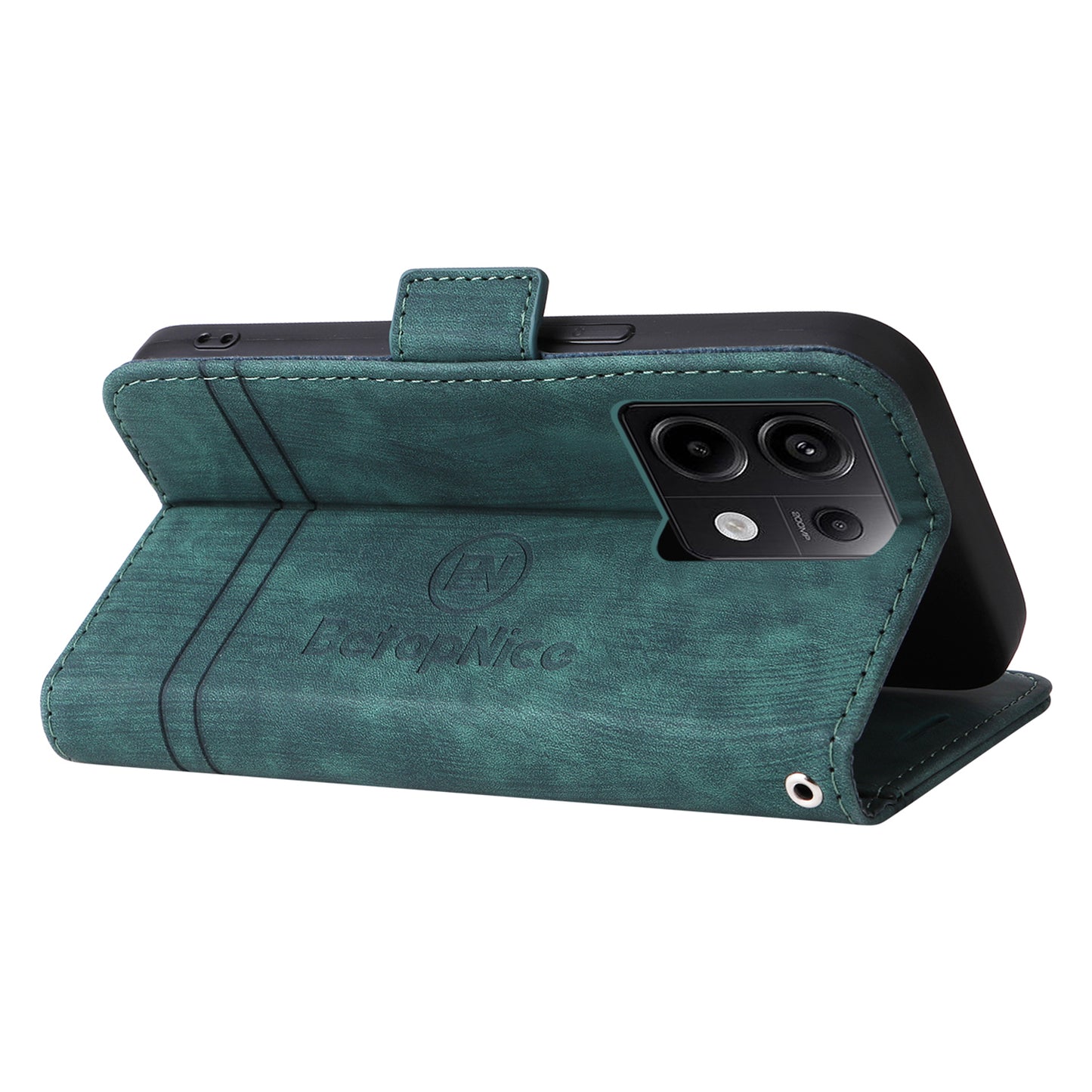 BETOPNICE 001 for Xiaomi Redmi Note 13 Pro 5G / Poco X6 5G Case Leather Wallet Smart Phone Cover - Green