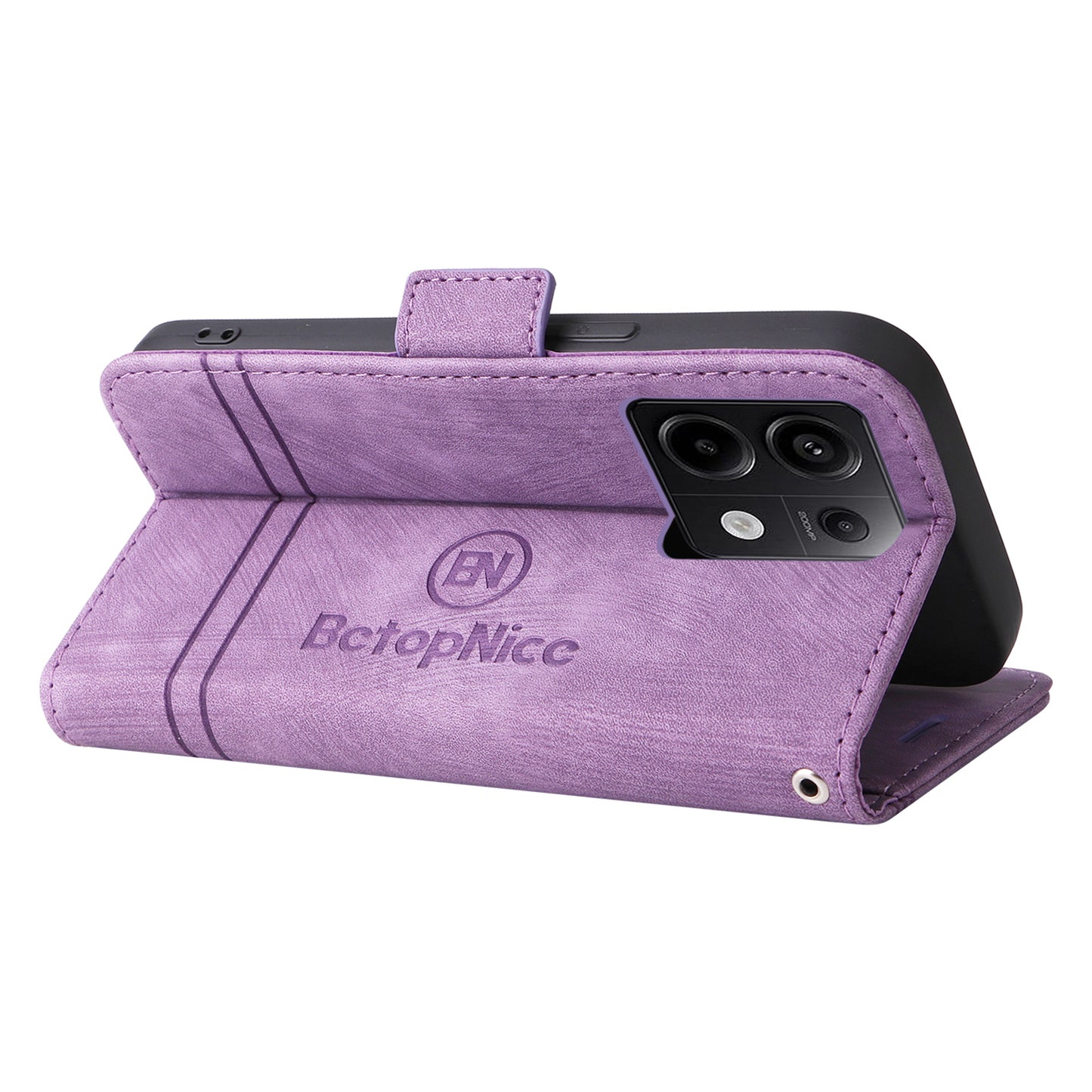 BETOPNICE 001 for Xiaomi Redmi Note 13 Pro 5G / Poco X6 5G Case Leather Wallet Smart Phone Cover - Purple