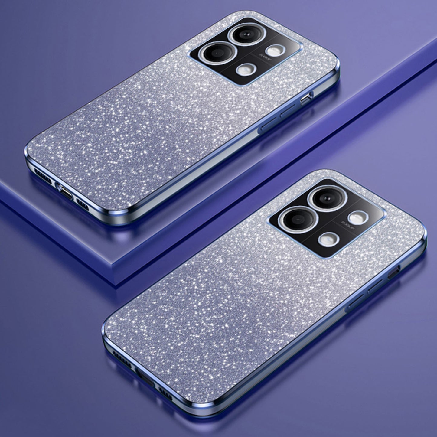 For Xiaomi Redmi Note 13 5G (Global) Cover Astronaut Kickstand Glitter Powder Mobile Phone Case - Blue
