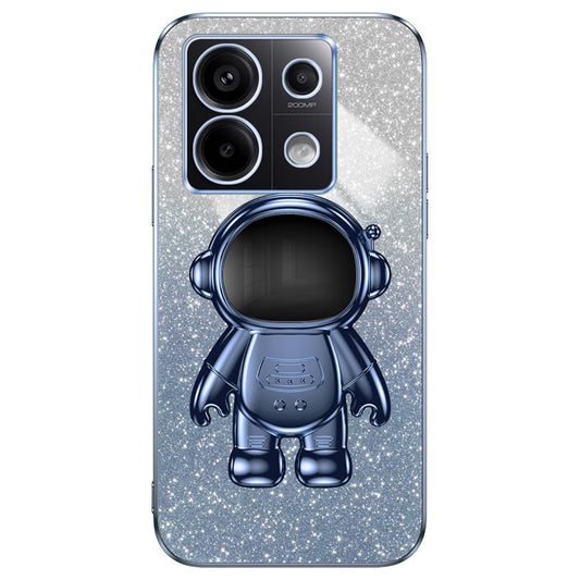 For Xiaomi Poco X6 5G / Redmi Note 13 Pro 5G Case Electroplating Astronaut Kickstand Phone Cover - Blue