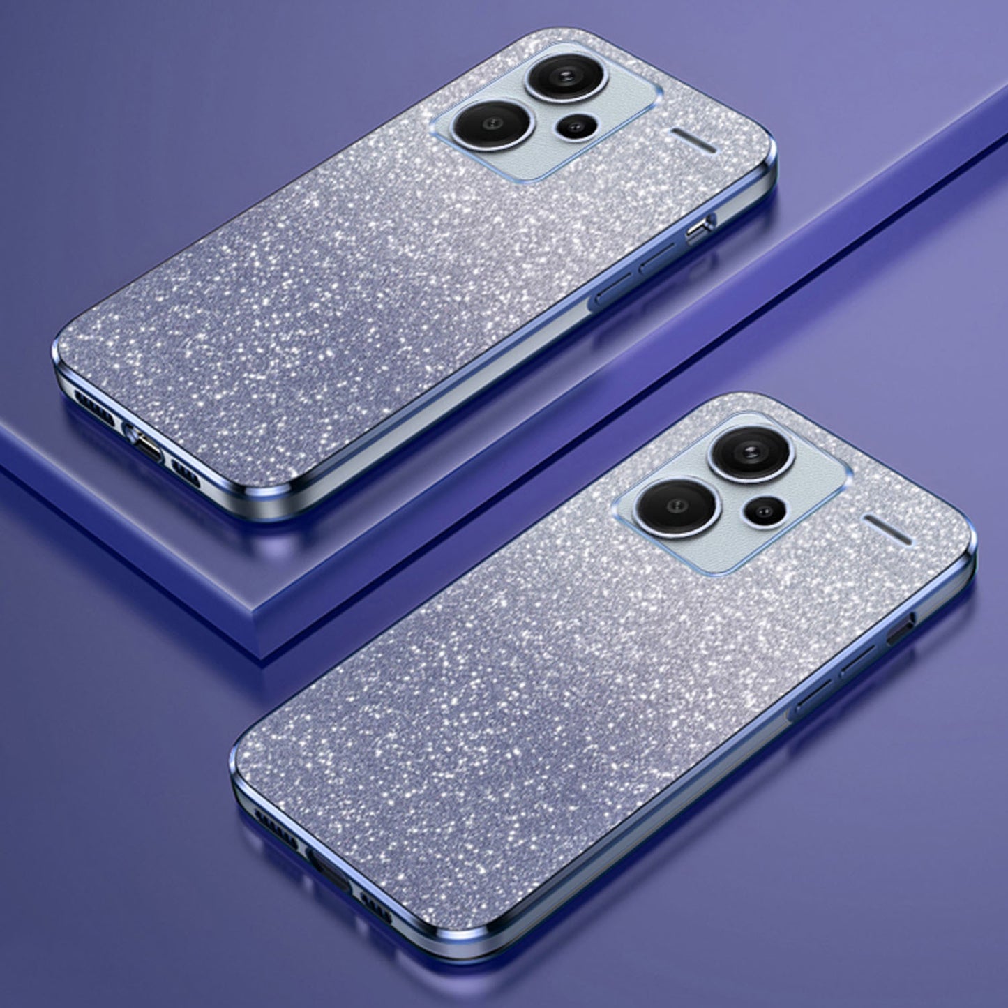 For Xiaomi Redmi Note 13 Pro+ 5G Phone Case Astronaut Kickstand Anti-shock Electroplated Cover - Blue