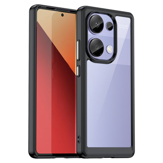 For Xiaomi Redmi Note 13 Pro 4G / Poco M6 Pro 4G Case TPU+Acrylic Clear Phone Cover - Black