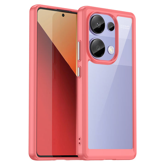 For Xiaomi Redmi Note 13 Pro 4G / Poco M6 Pro 4G Case TPU+Acrylic Clear Phone Cover - Red