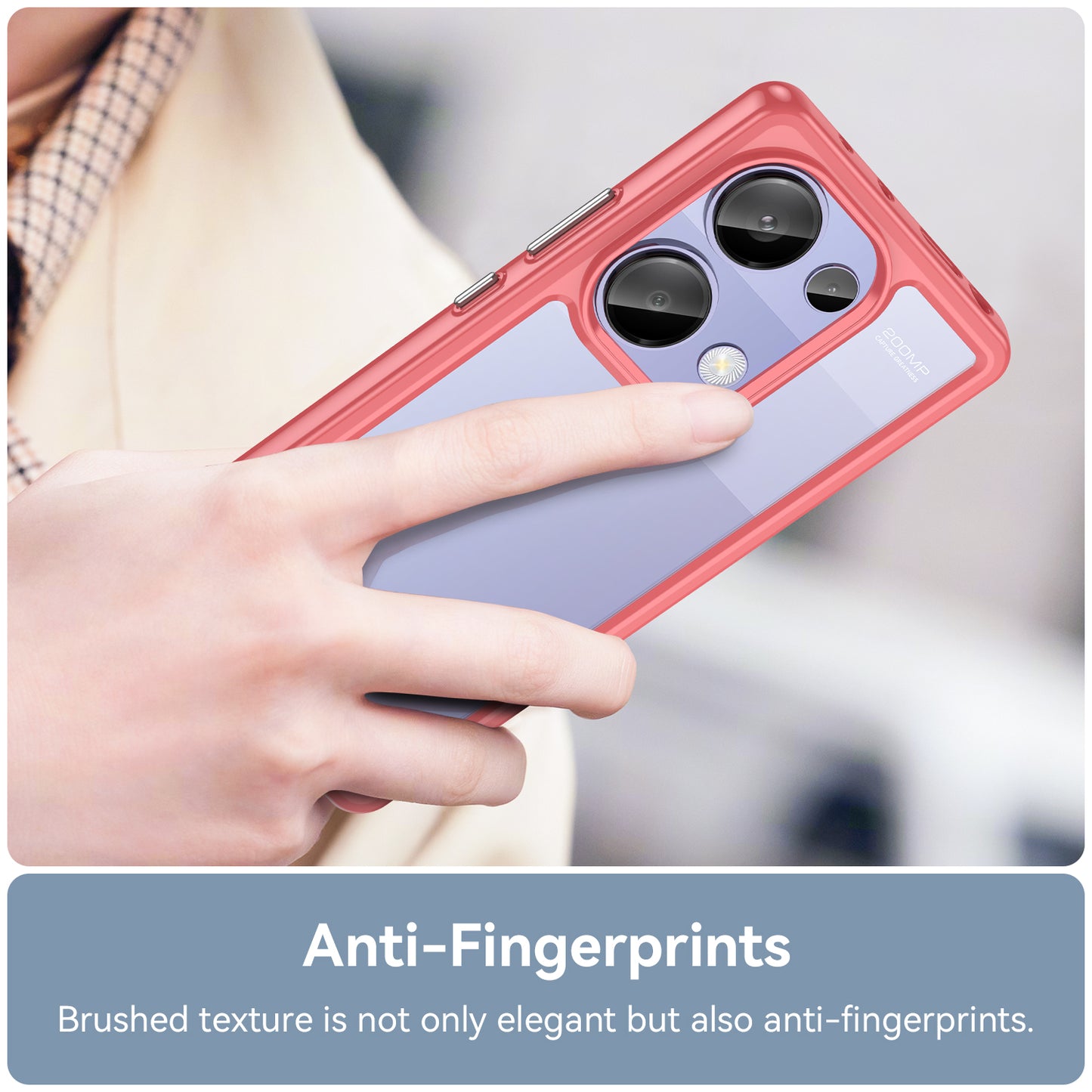 For Xiaomi Redmi Note 13 Pro 4G / Poco M6 Pro 4G Case TPU+Acrylic Clear Phone Cover - Red