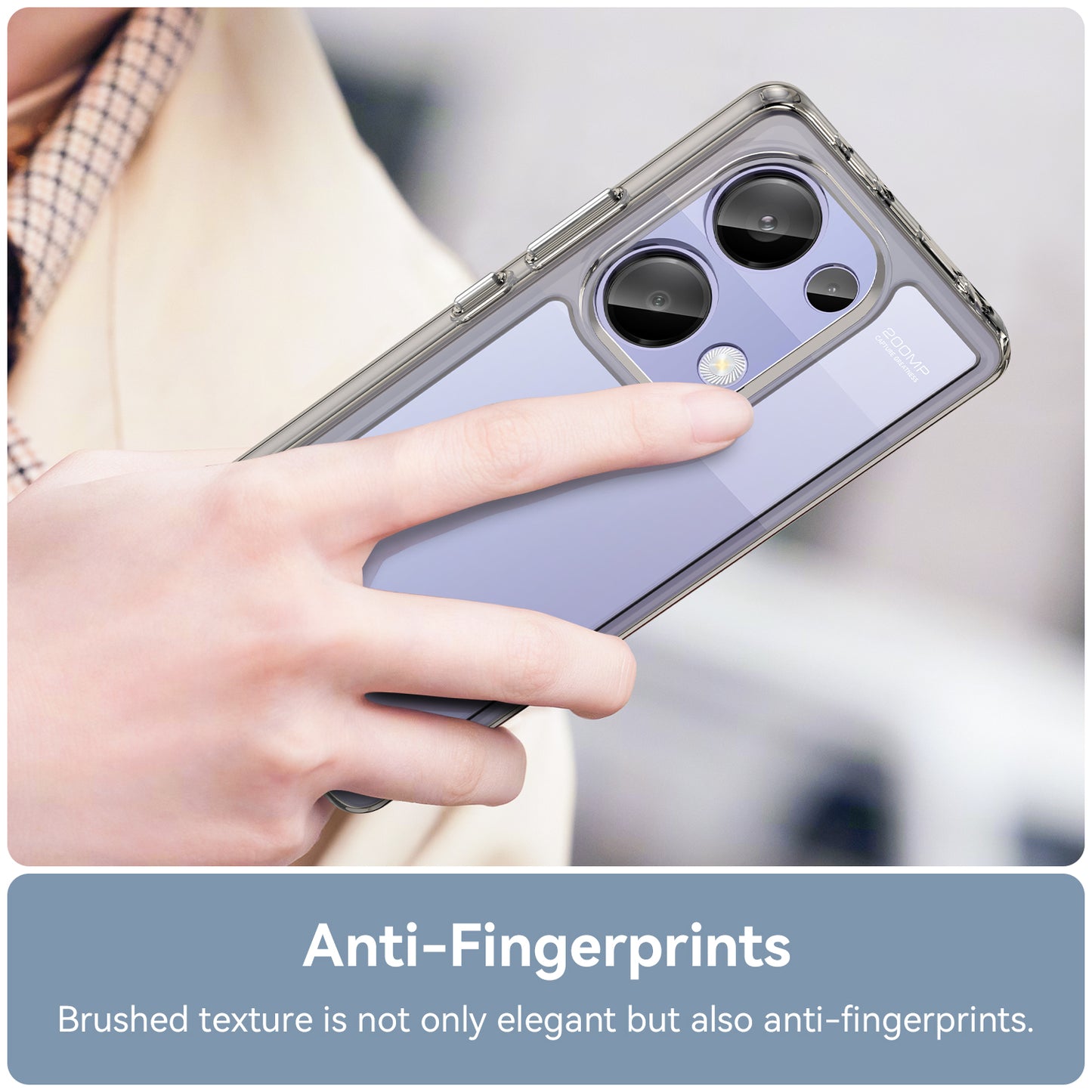 For Xiaomi Redmi Note 13 Pro 4G / Poco M6 Pro 4G Case TPU+Acrylic Clear Phone Cover - Transparent Grey