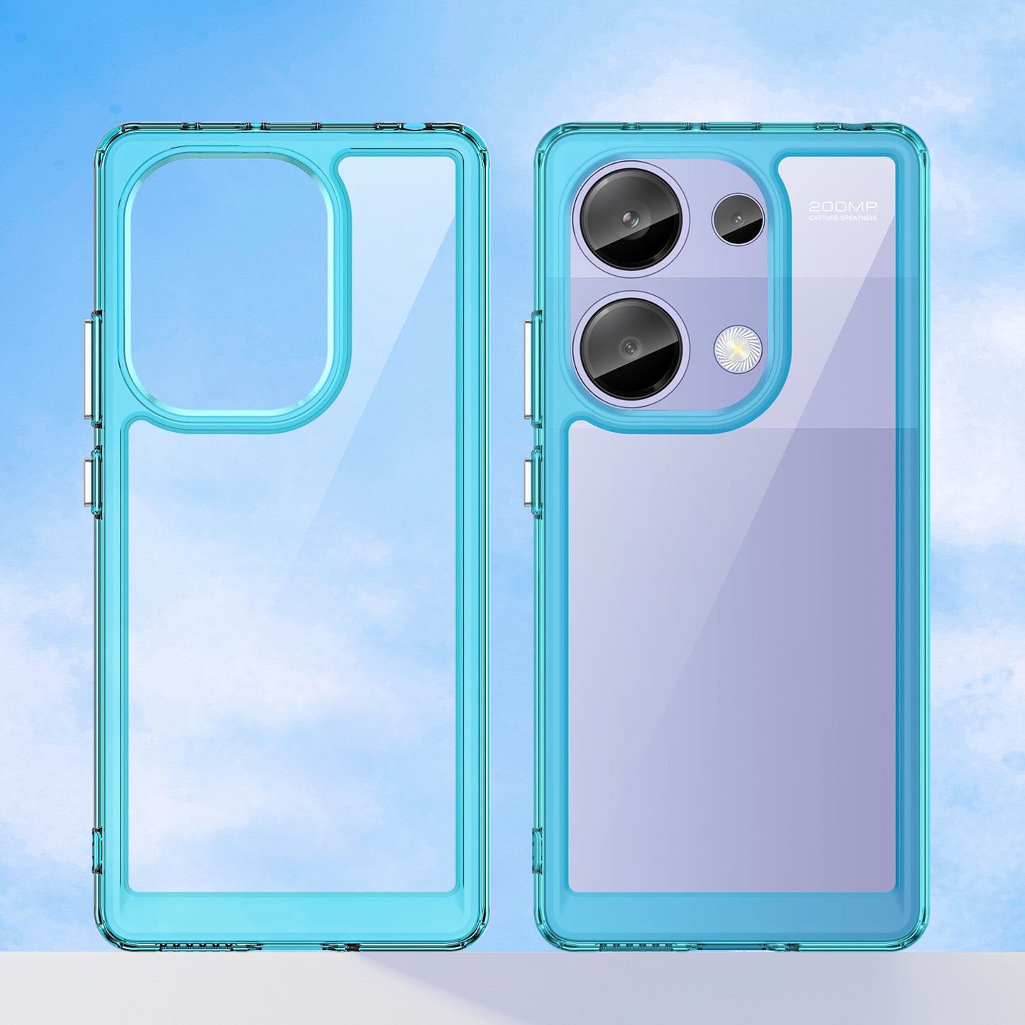 For Xiaomi Redmi Note 13 Pro 4G / Poco M6 Pro 4G Case TPU+Acrylic Clear Phone Cover - Transparent Blue