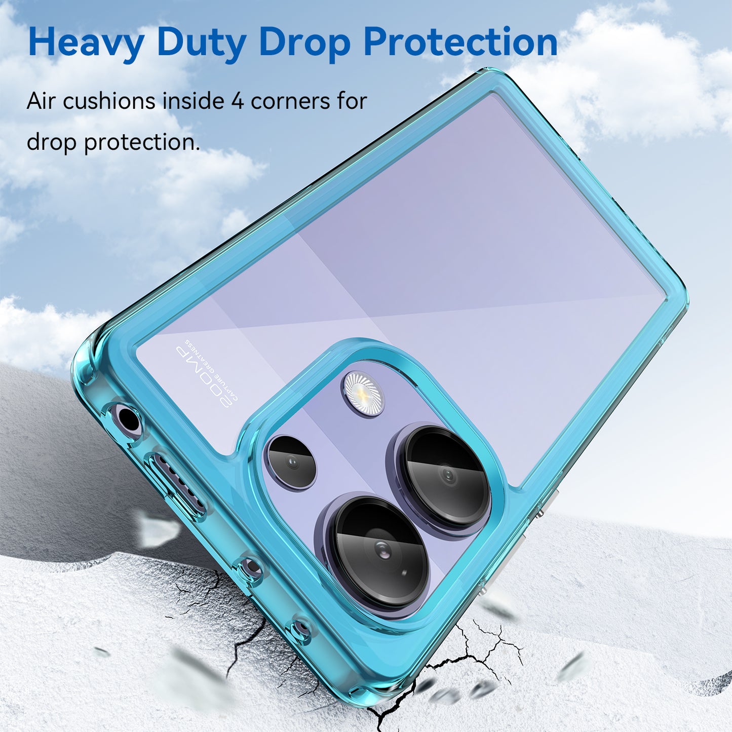 For Xiaomi Redmi Note 13 Pro 4G / Poco M6 Pro 4G Case TPU+Acrylic Clear Phone Cover - Transparent Blue