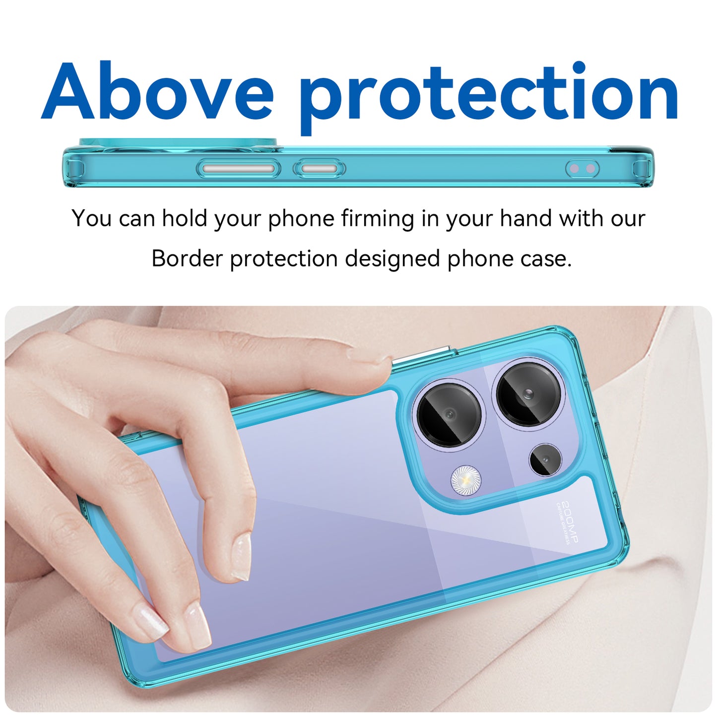For Xiaomi Redmi Note 13 Pro 4G / Poco M6 Pro 4G Case TPU+Acrylic Clear Phone Cover - Transparent Blue