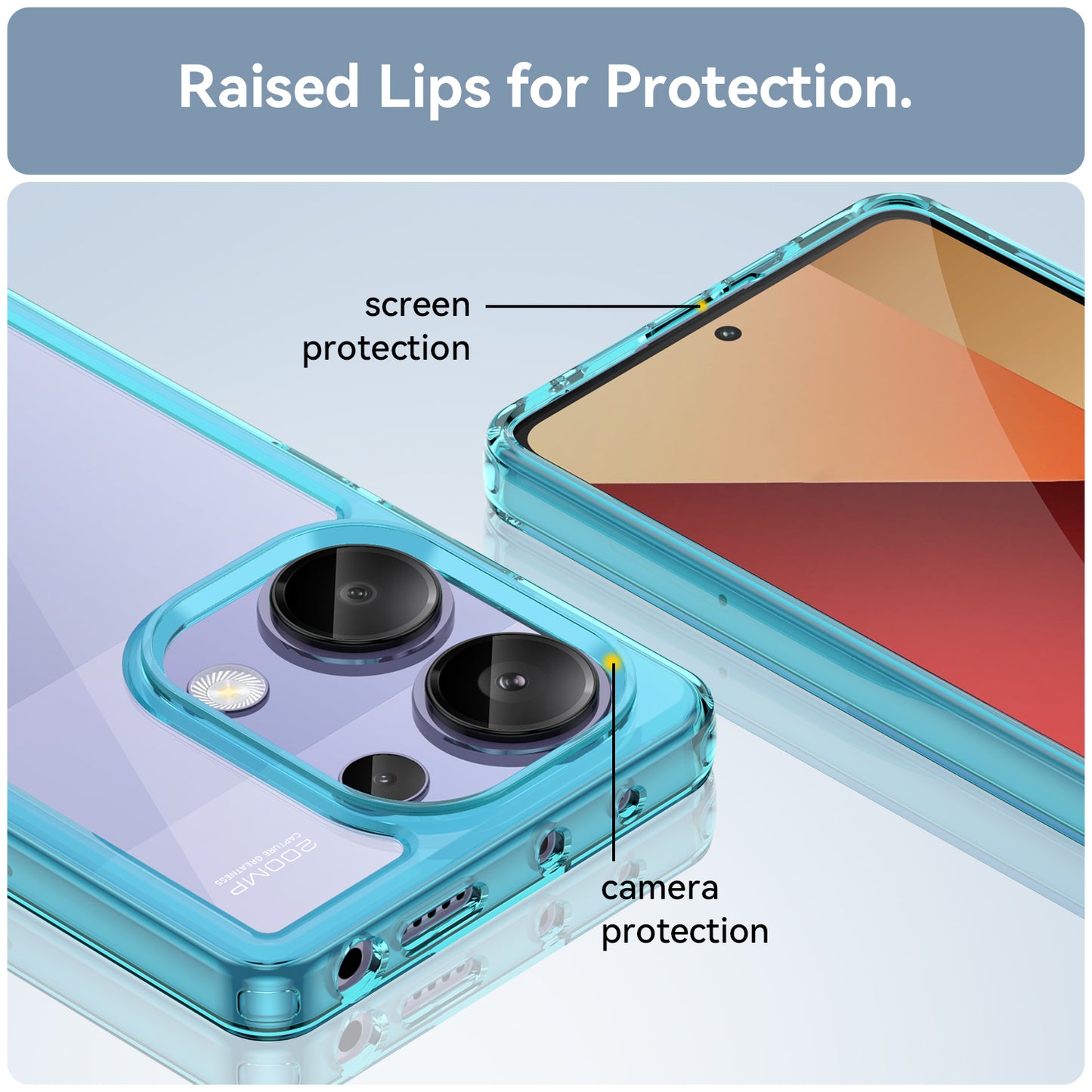 For Xiaomi Redmi Note 13 Pro 4G / Poco M6 Pro 4G Case TPU+Acrylic Clear Phone Cover - Transparent Blue