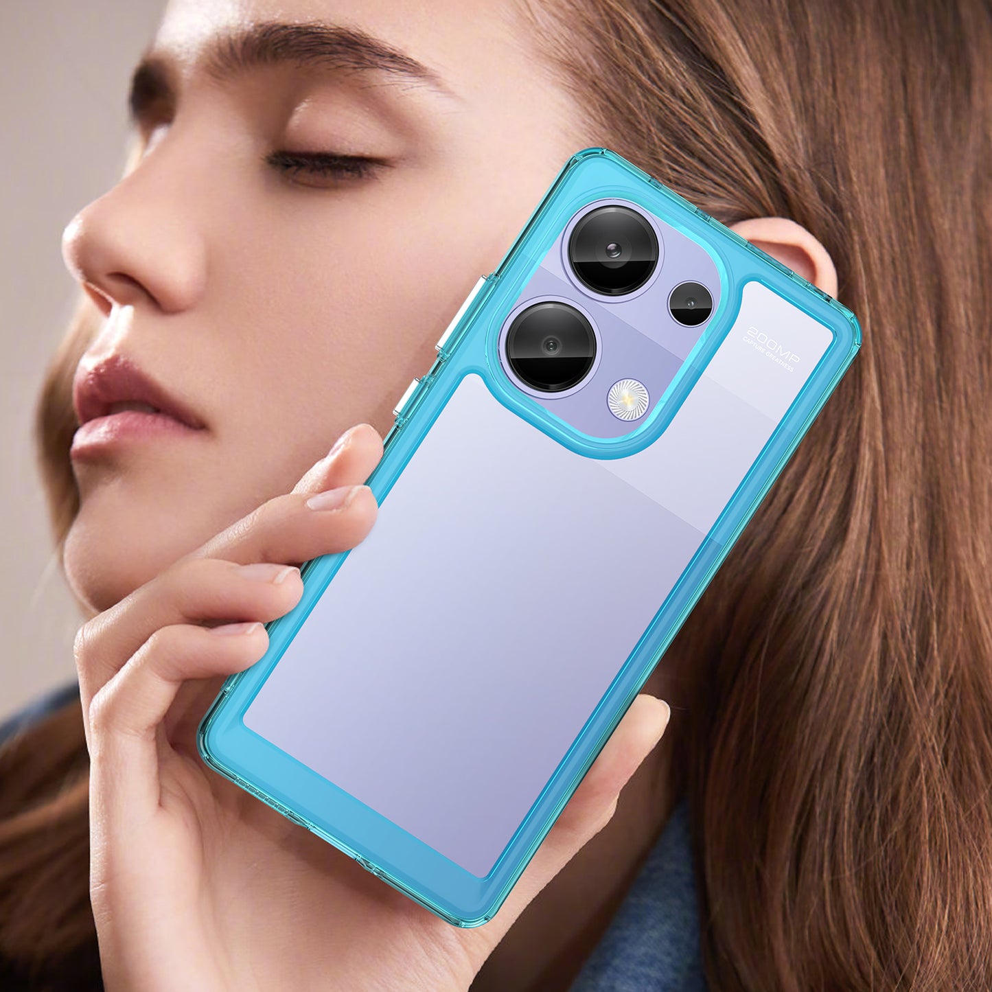 For Xiaomi Redmi Note 13 Pro 4G / Poco M6 Pro 4G Case TPU+Acrylic Clear Phone Cover - Transparent Blue