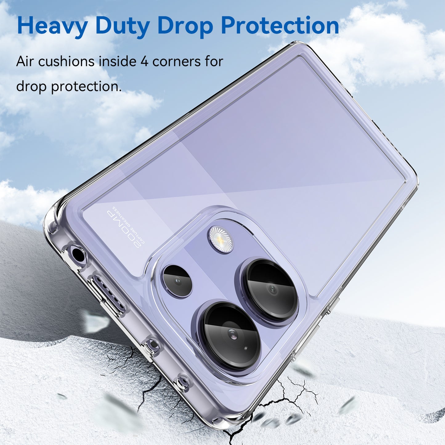 For Xiaomi Redmi Note 13 Pro 4G / Poco M6 Pro 4G Case TPU+Acrylic Clear Phone Cover - Transparent