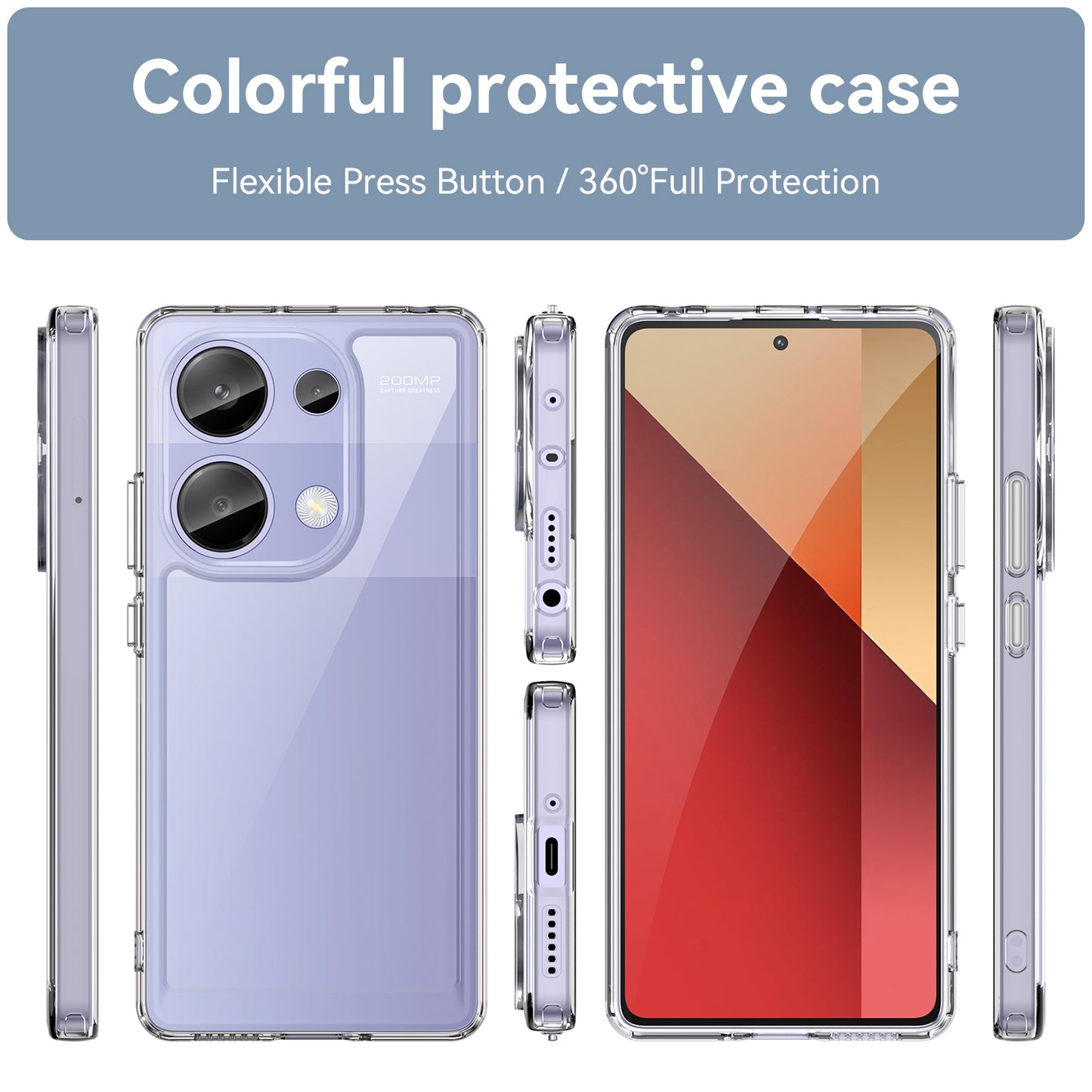 For Xiaomi Redmi Note 13 Pro 4G / Poco M6 Pro 4G Case TPU+Acrylic Clear Phone Cover - Transparent
