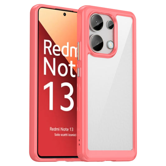 For Xiaomi Redmi Note 13 4G Case TPU + Acrylic Mobile Phone Protective Cover - Red