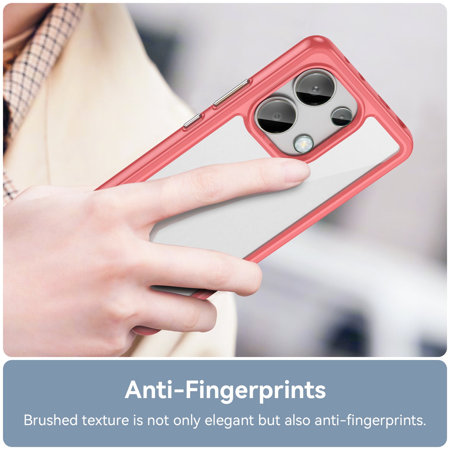 For Xiaomi Redmi Note 13 4G Case TPU + Acrylic Mobile Phone Protective Cover - Red