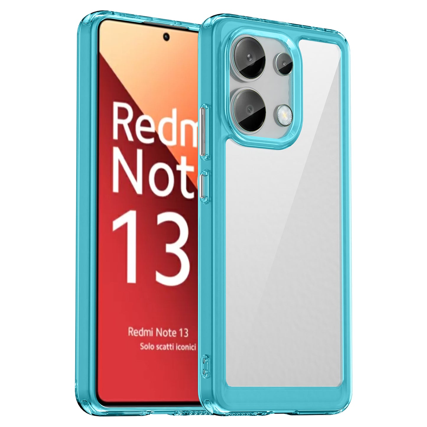 For Xiaomi Redmi Note 13 4G Case TPU + Acrylic Mobile Phone Protective Cover - Transparent Blue