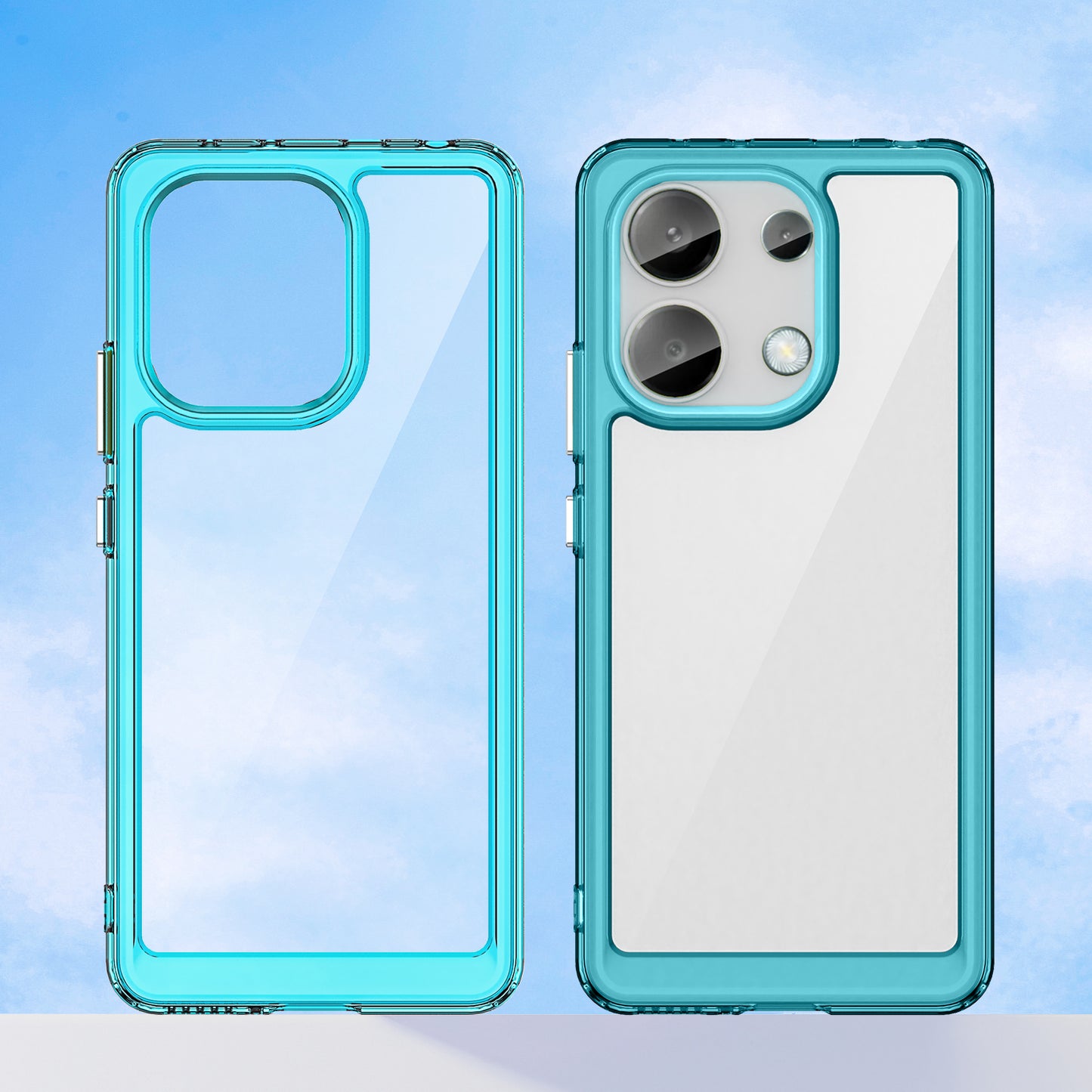 For Xiaomi Redmi Note 13 4G Case TPU + Acrylic Mobile Phone Protective Cover - Transparent Blue