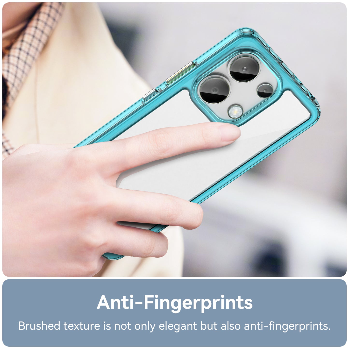 For Xiaomi Redmi Note 13 4G Case TPU + Acrylic Mobile Phone Protective Cover - Transparent Blue