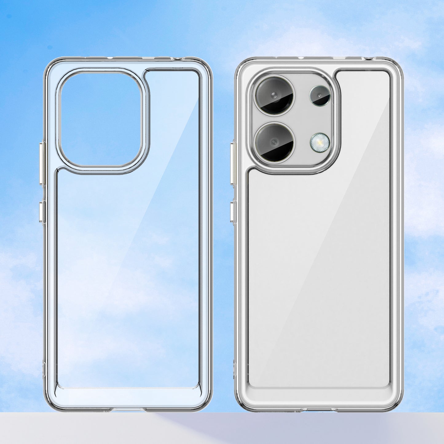 For Xiaomi Redmi Note 13 4G Case TPU + Acrylic Mobile Phone Protective Cover - Transparent