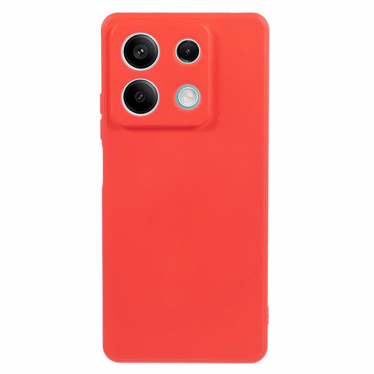 For Xiaomi Redmi Note 13 Pro 5G / Poco X6 5G TPU Phone Cover Rubberized Case with Soft Fiber Lining - Red
