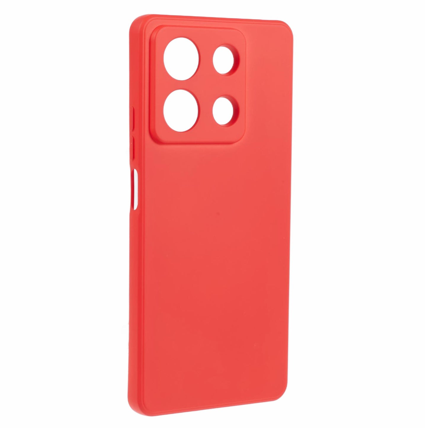 For Xiaomi Redmi Note 13 Pro 5G / Poco X6 5G TPU Phone Cover Rubberized Case with Soft Fiber Lining - Red