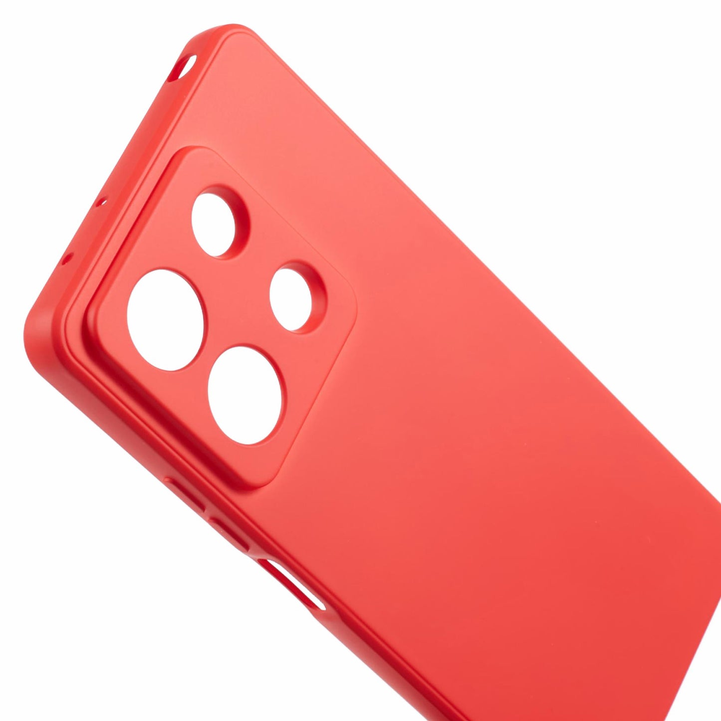 For Xiaomi Redmi Note 13 Pro 5G / Poco X6 5G TPU Phone Cover Rubberized Case with Soft Fiber Lining - Red