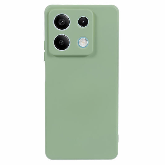 For Xiaomi Redmi Note 13 Pro 5G / Poco X6 5G TPU Phone Cover Rubberized Case with Soft Fiber Lining - Army Green