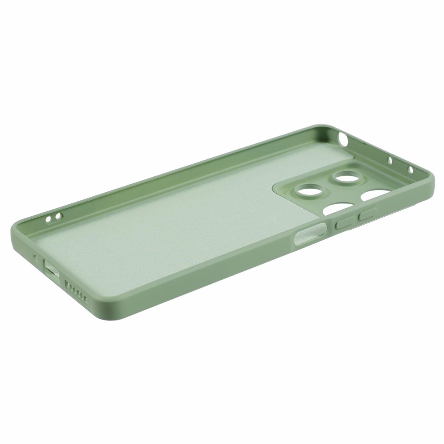 For Xiaomi Redmi Note 13 Pro 5G / Poco X6 5G TPU Phone Cover Rubberized Case with Soft Fiber Lining - Army Green