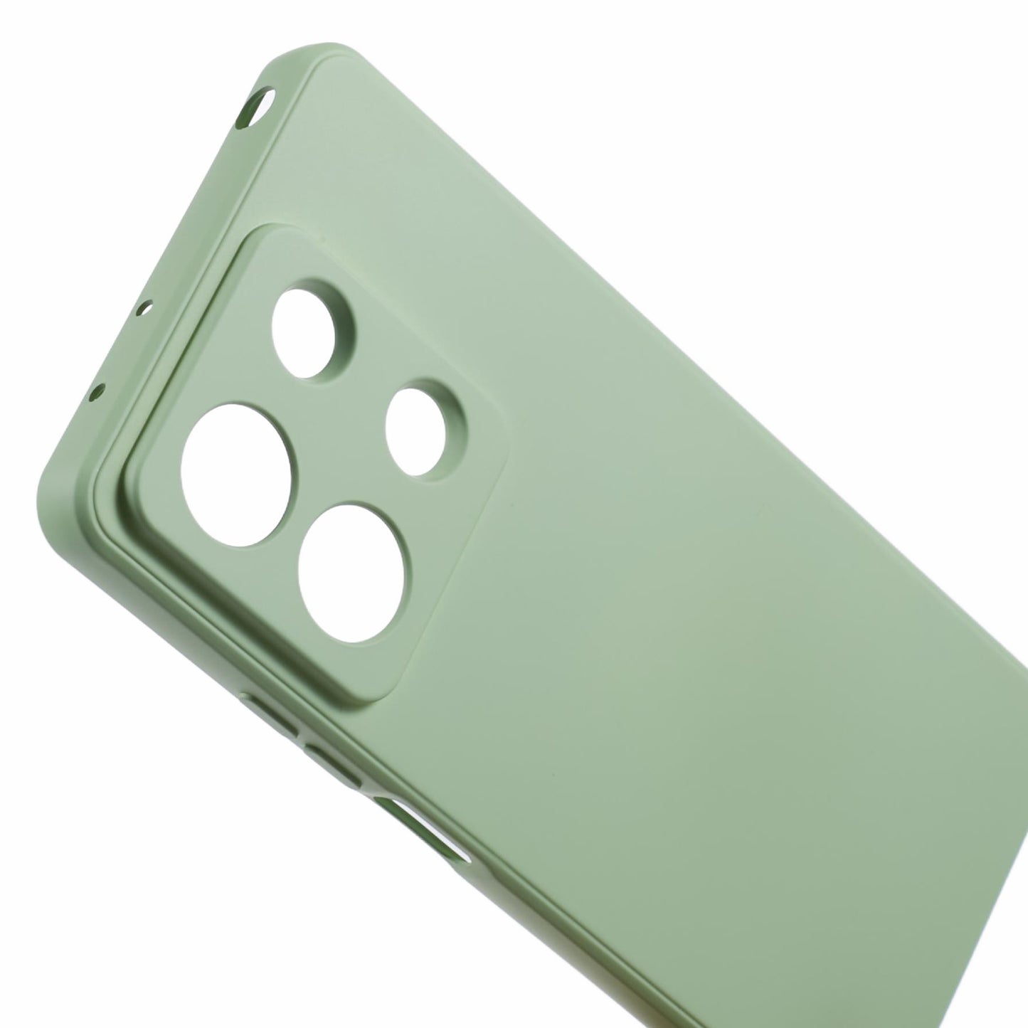 For Xiaomi Redmi Note 13 Pro 5G / Poco X6 5G TPU Phone Cover Rubberized Case with Soft Fiber Lining - Army Green