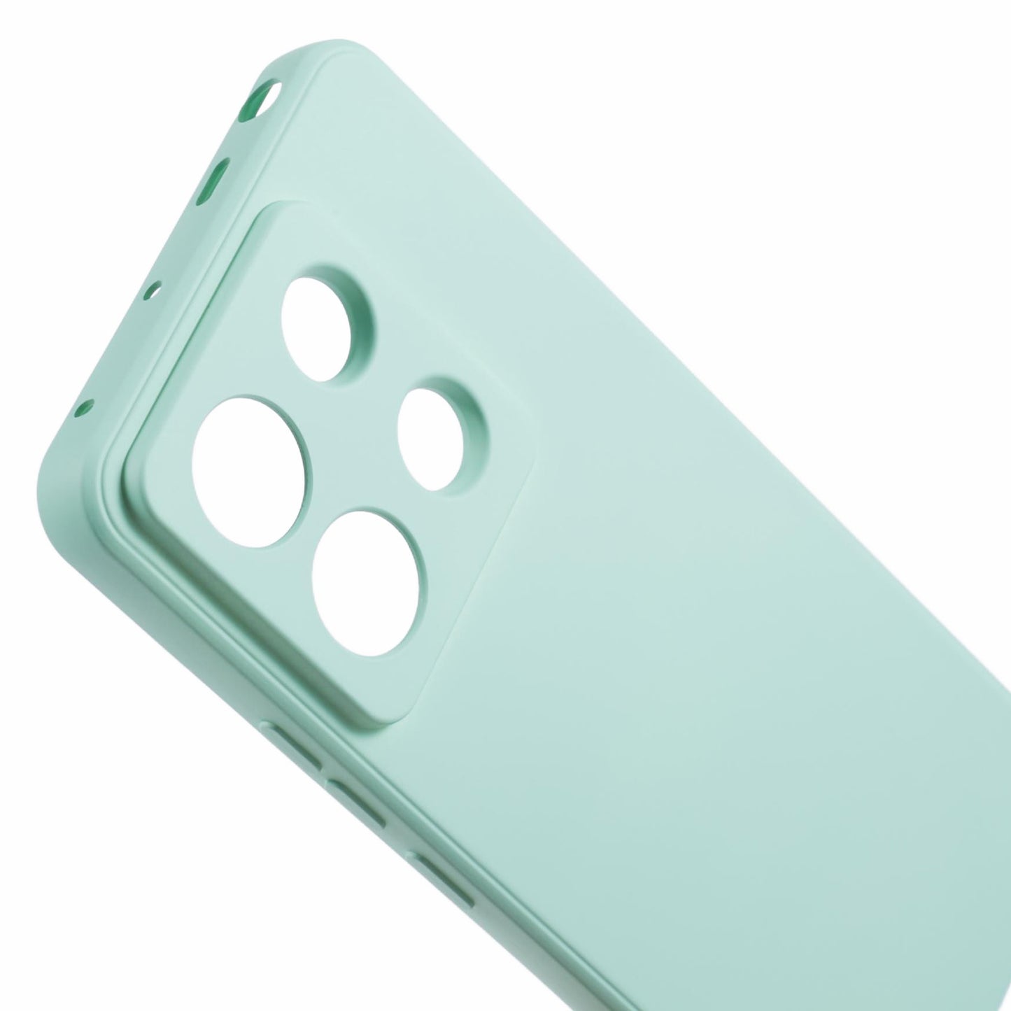 For Xiaomi Redmi Note 13 Pro 5G / Poco X6 5G TPU Phone Cover Rubberized Case with Soft Fiber Lining - Matcha Green