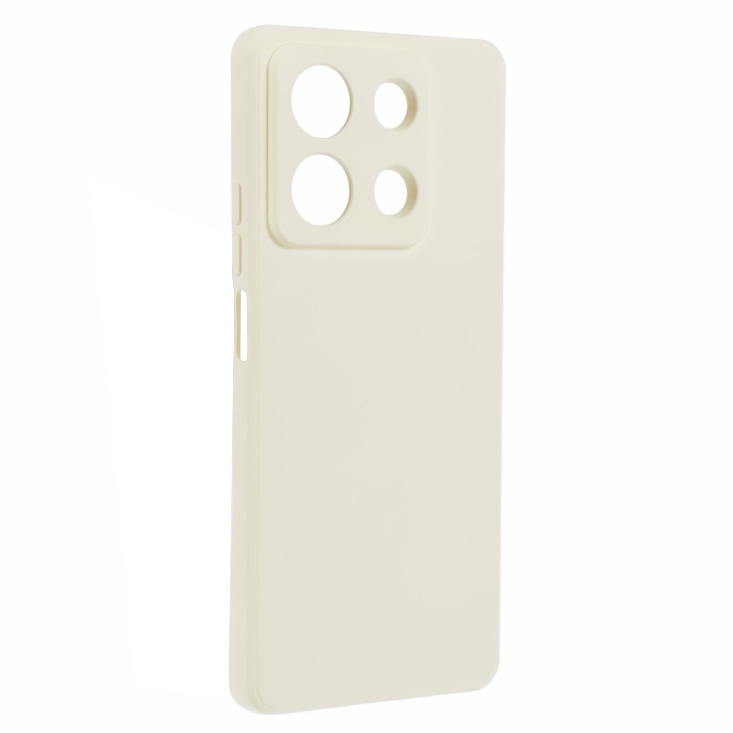 For Xiaomi Redmi Note 13 5G Phone Cover Rubberized TPU Soft Fiber Lining Back Case - White