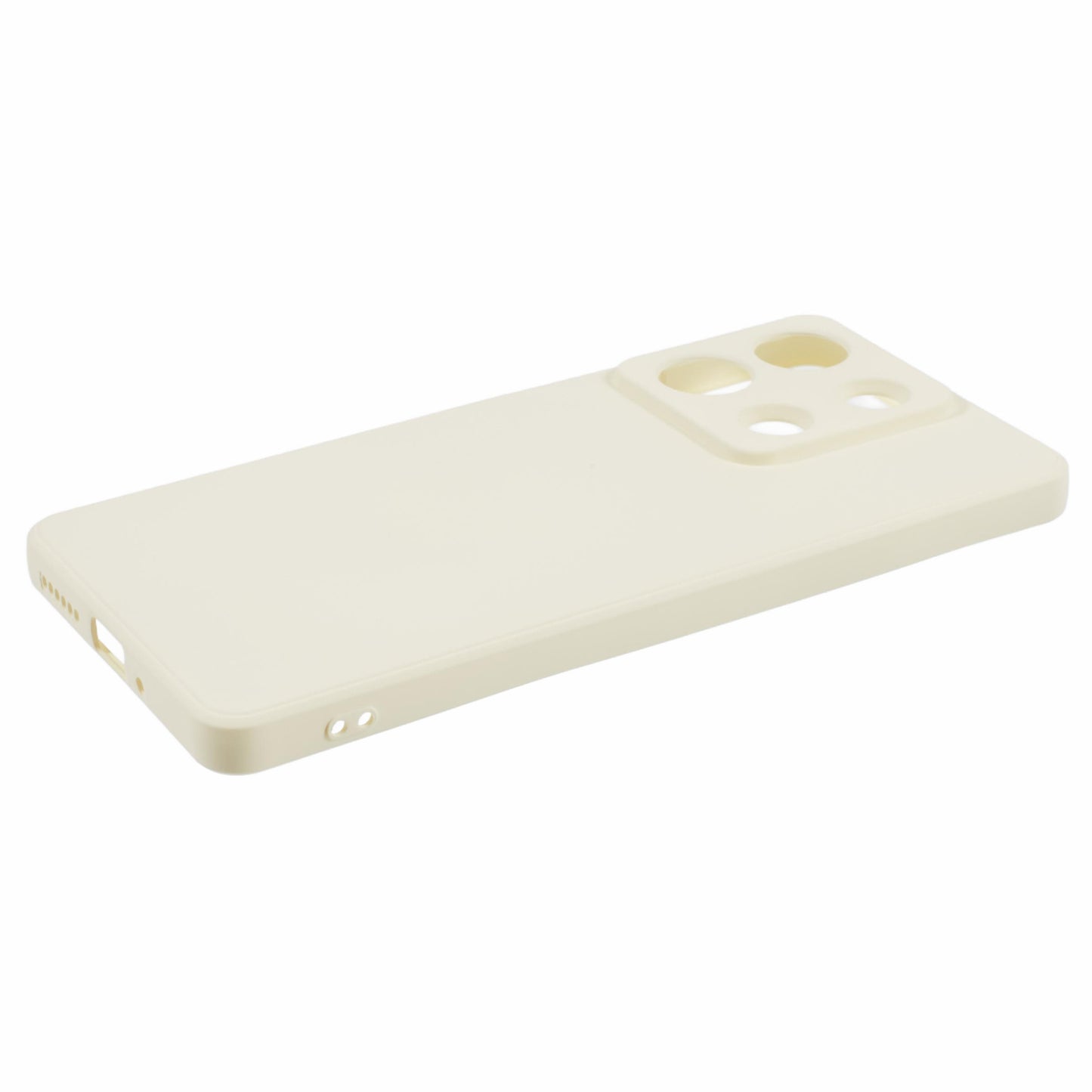 For Xiaomi Redmi Note 13 5G Phone Cover Rubberized TPU Soft Fiber Lining Back Case - White