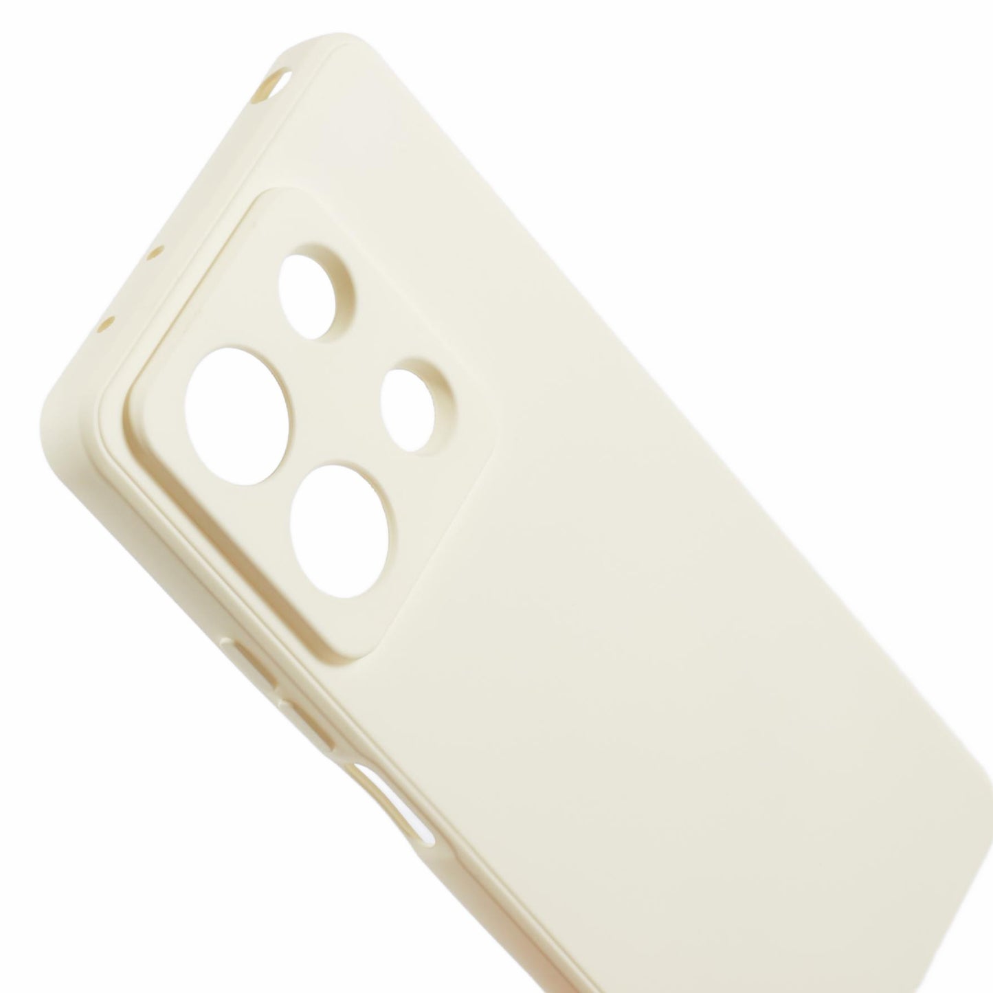 For Xiaomi Redmi Note 13 5G Phone Cover Rubberized TPU Soft Fiber Lining Back Case - White