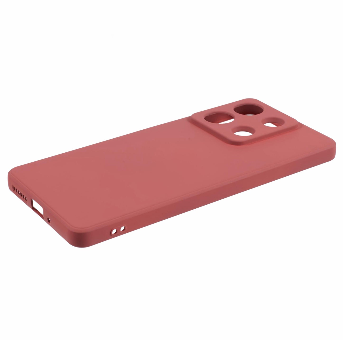 For Xiaomi Redmi Note 13 5G Phone Cover Rubberized TPU Soft Fiber Lining Back Case - Hawthorn Red