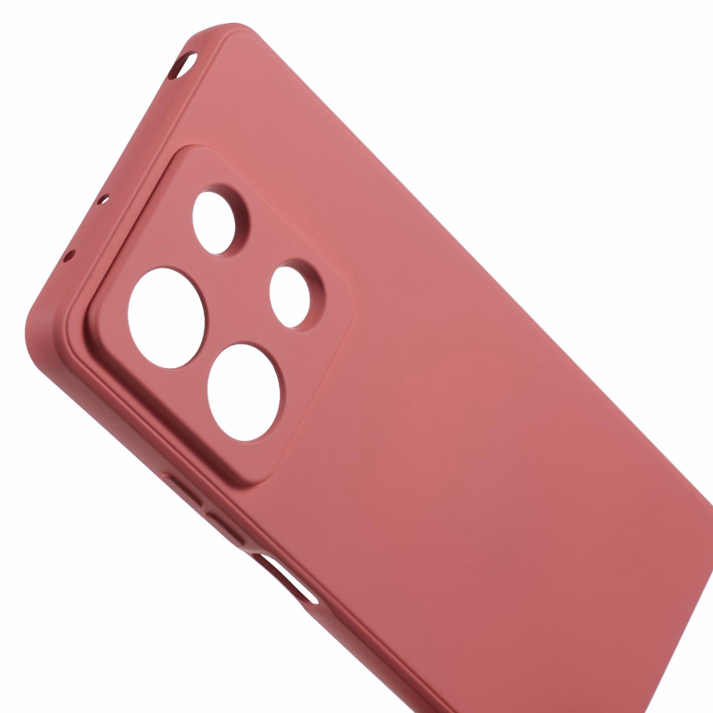 For Xiaomi Redmi Note 13 5G Phone Cover Rubberized TPU Soft Fiber Lining Back Case - Hawthorn Red
