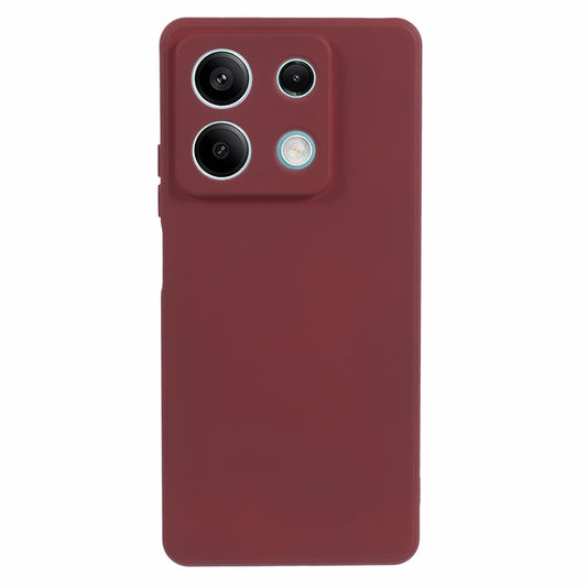 For Xiaomi Redmi Note 13 5G Phone Cover Rubberized TPU Soft Fiber Lining Back Case - Wine Red