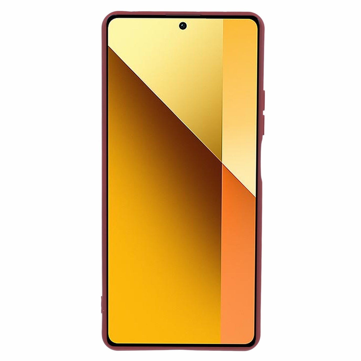 For Xiaomi Redmi Note 13 5G Phone Cover Rubberized TPU Soft Fiber Lining Back Case - Wine Red
