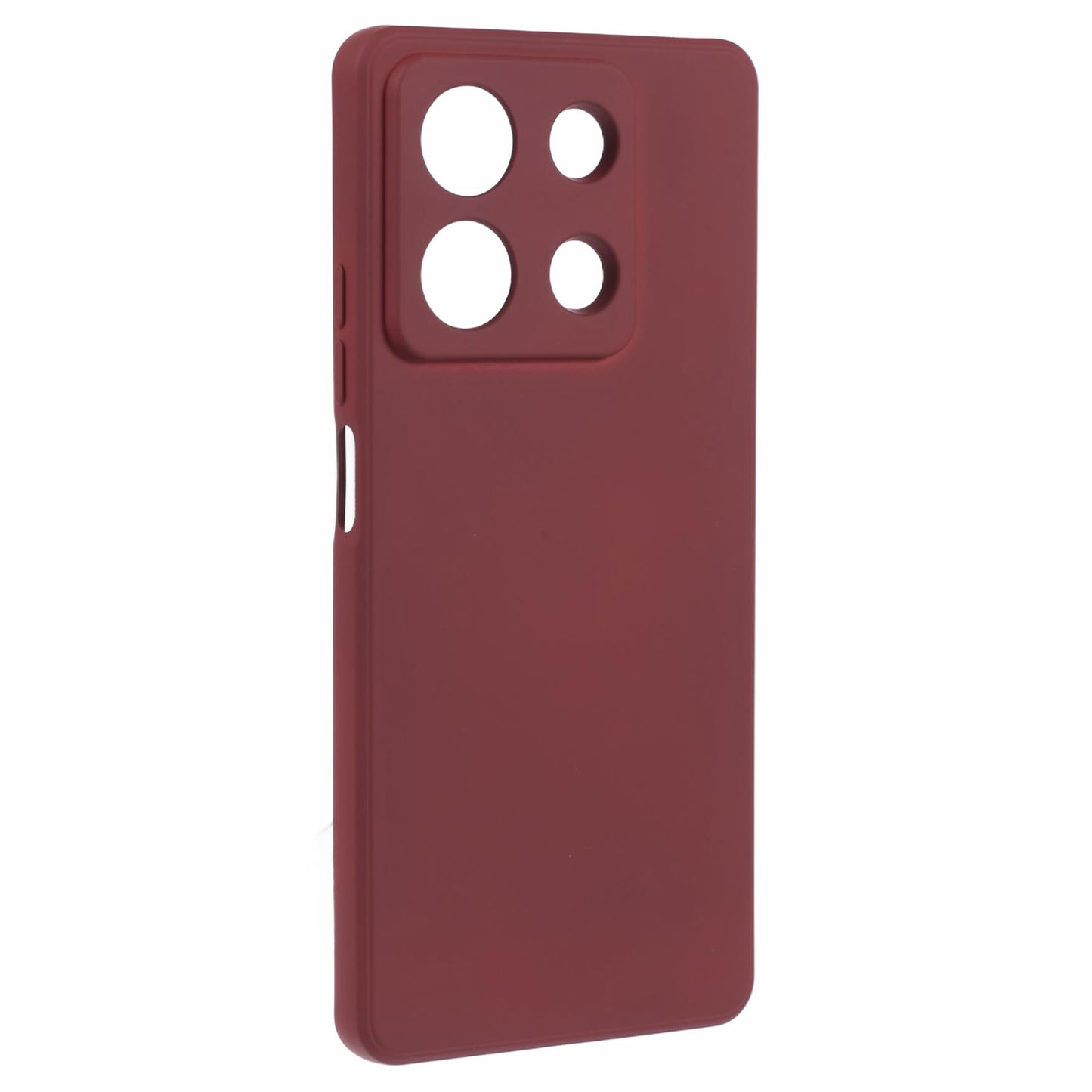 For Xiaomi Redmi Note 13 5G Phone Cover Rubberized TPU Soft Fiber Lining Back Case - Wine Red