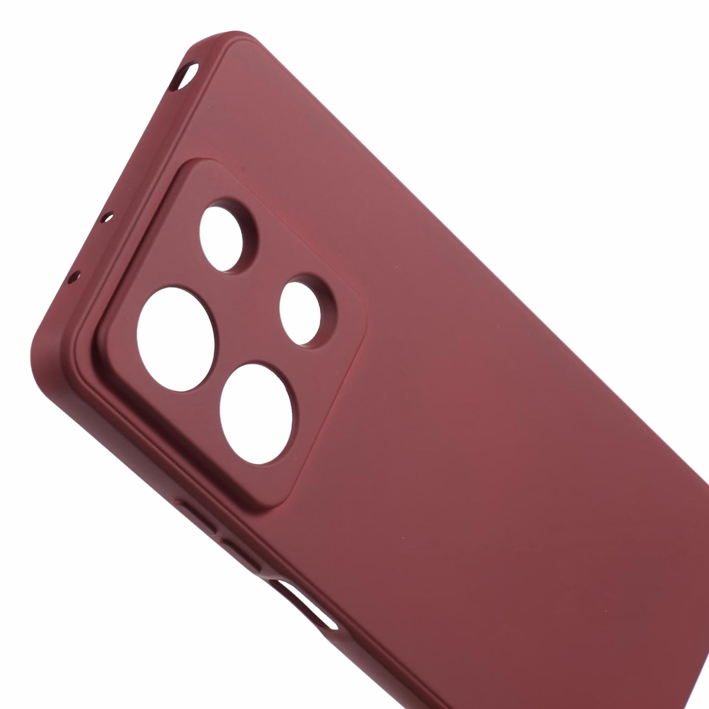 For Xiaomi Redmi Note 13 5G Phone Cover Rubberized TPU Soft Fiber Lining Back Case - Wine Red