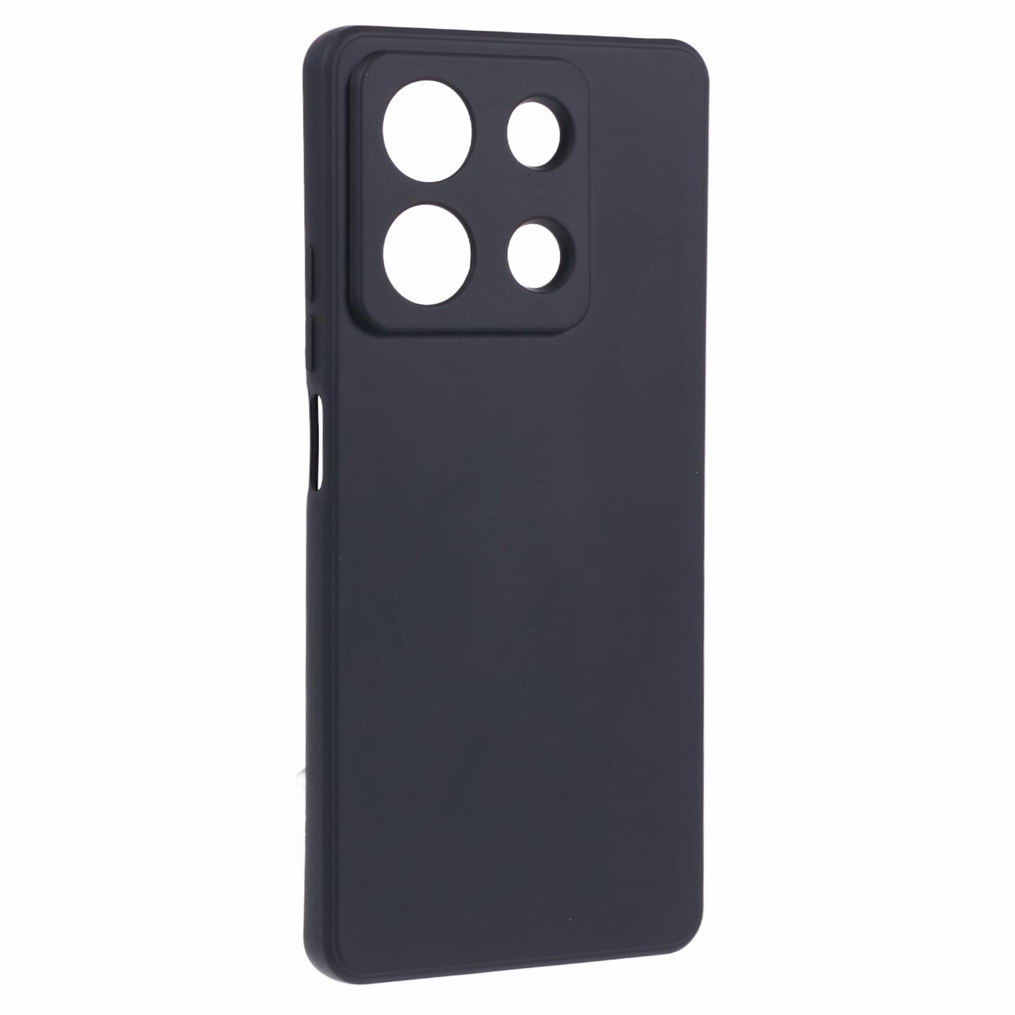 For Xiaomi Redmi Note 13 5G Phone Cover Rubberized TPU Soft Fiber Lining Back Case - Black