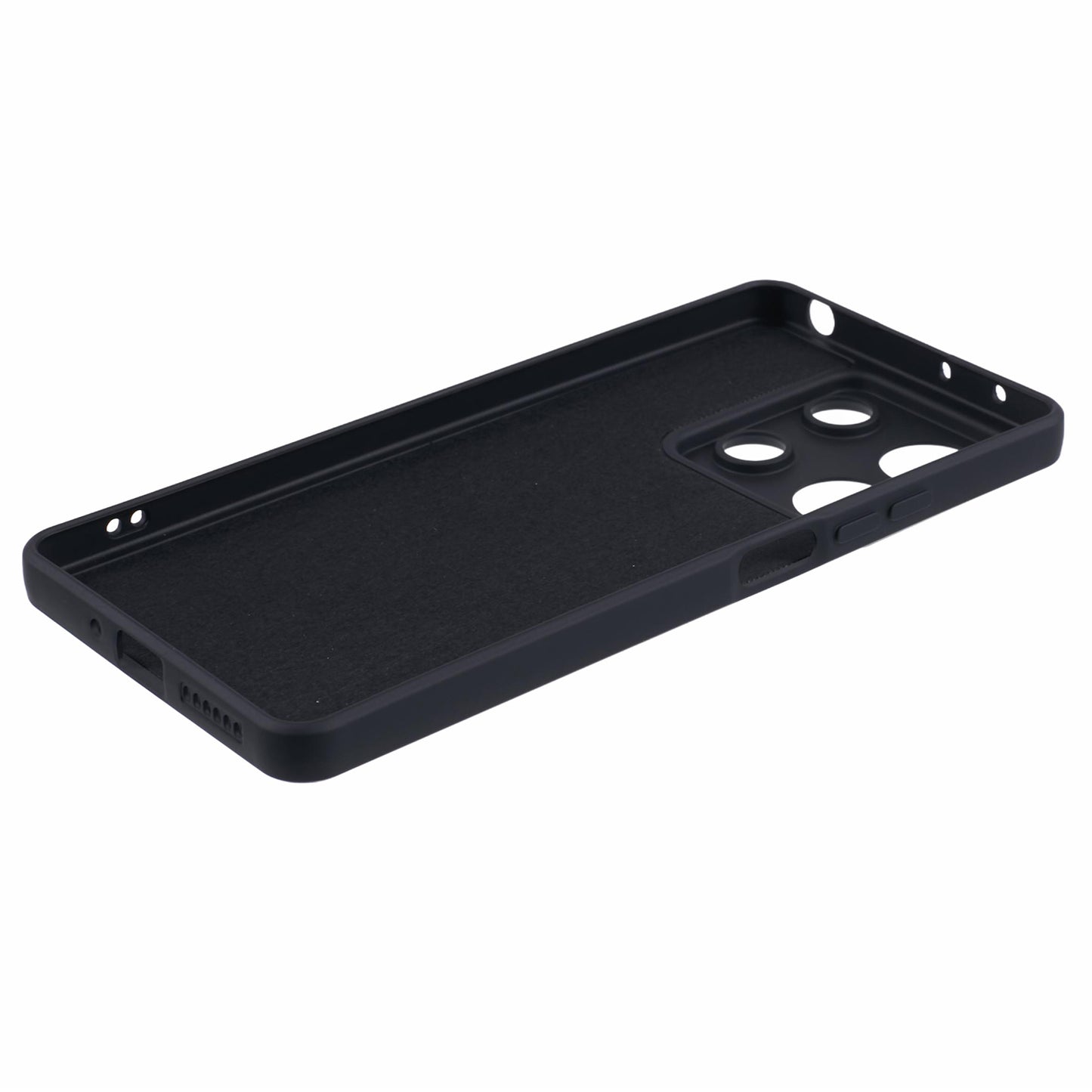 For Xiaomi Redmi Note 13 5G Phone Cover Rubberized TPU Soft Fiber Lining Back Case - Black