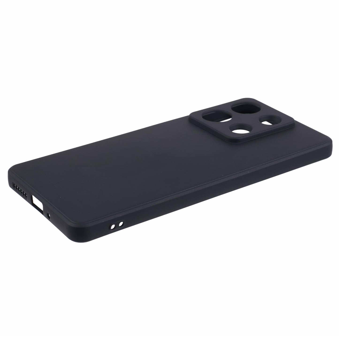 For Xiaomi Redmi Note 13 5G Phone Cover Rubberized TPU Soft Fiber Lining Back Case - Black