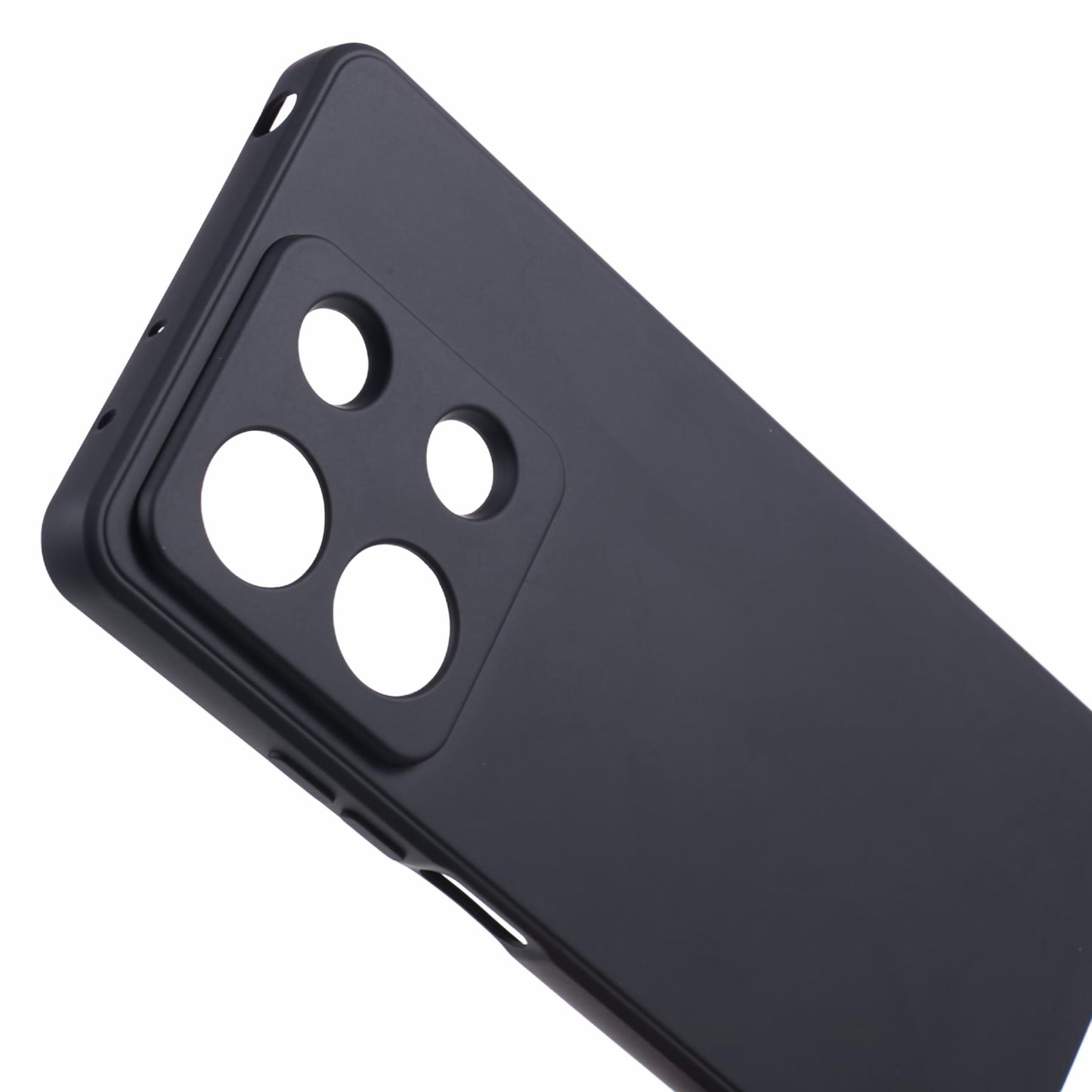 For Xiaomi Redmi Note 13 5G Phone Cover Rubberized TPU Soft Fiber Lining Back Case - Black