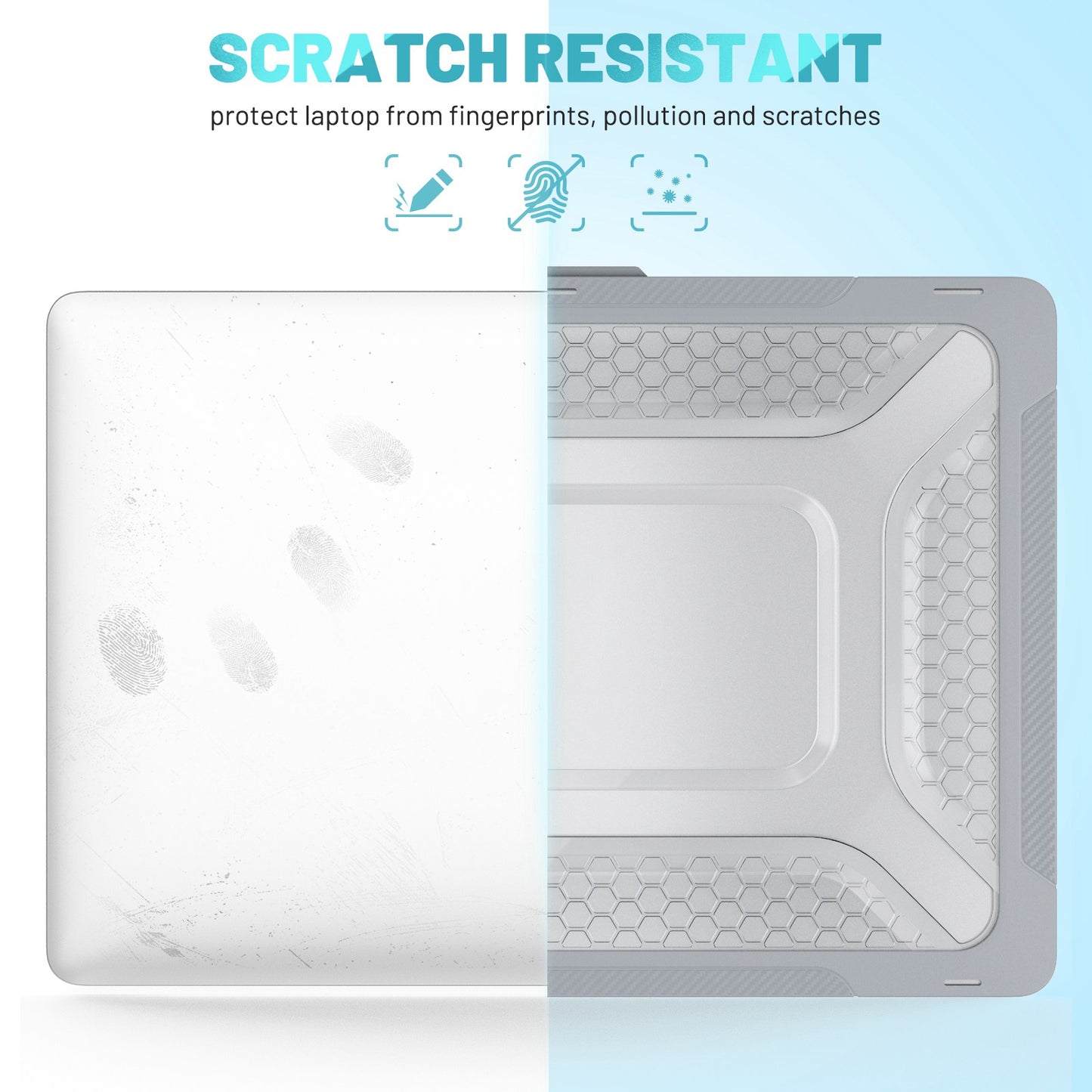 Protective Case for MacBook Pro 14 inch (2021) (A2442 M1 Pro  /  M1 Max) Scratch Resistant PC Front and Back Cover Laptops Anti-Drop Hard Shell - Grey