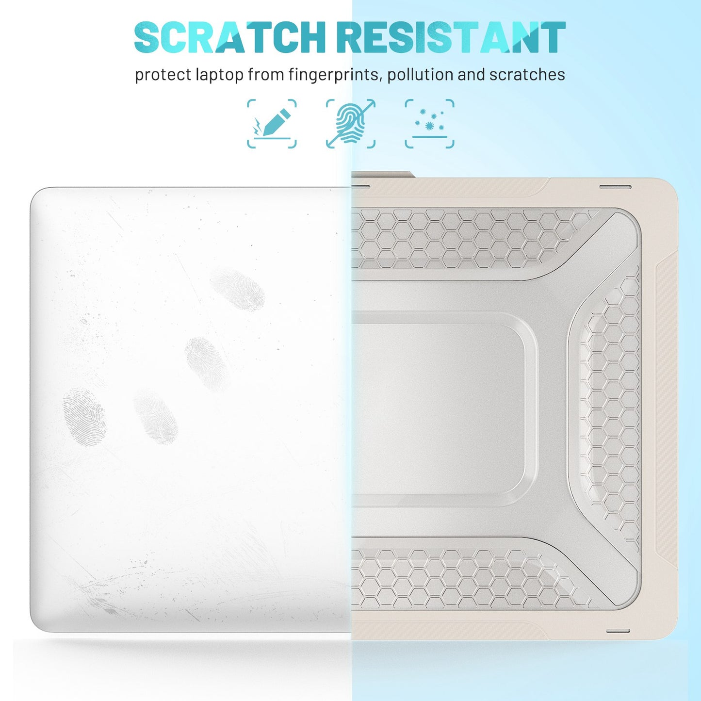 Protective Case for MacBook Pro 14 inch (2021) (A2442 M1 Pro  /  M1 Max) Scratch Resistant PC Front and Back Cover Laptops Anti-Drop Hard Shell - Beige