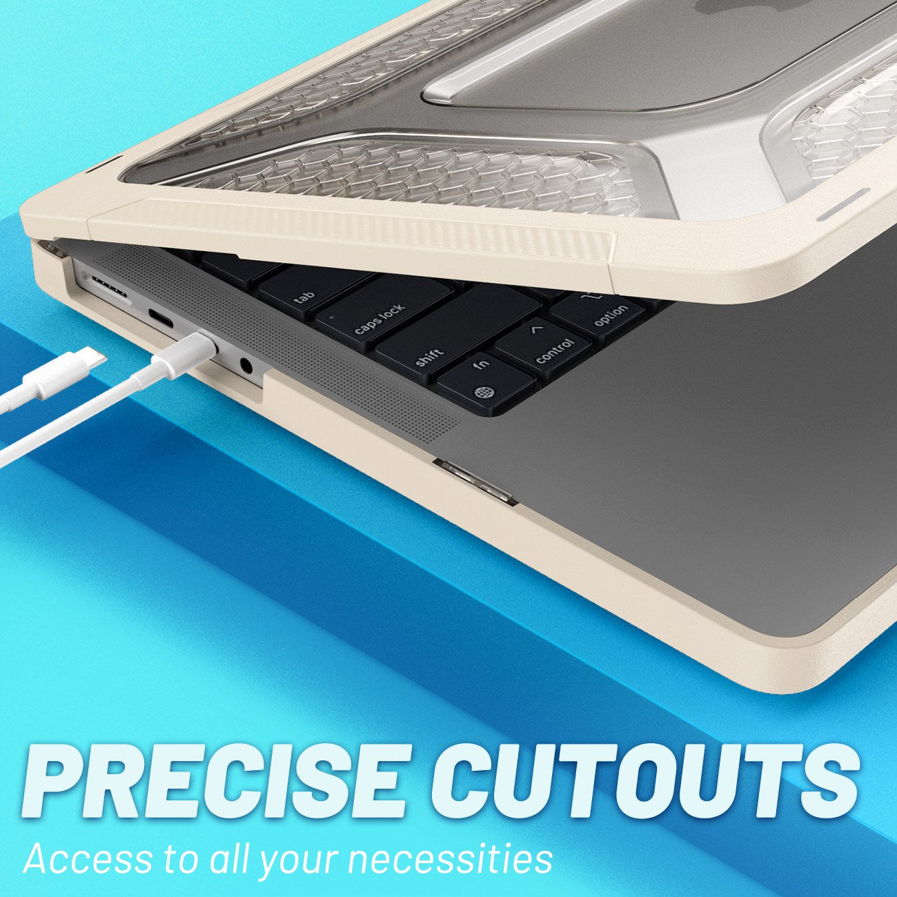 Protective Case for MacBook Pro 14 inch (2021) (A2442 M1 Pro  /  M1 Max) Scratch Resistant PC Front and Back Cover Laptops Anti-Drop Hard Shell - Beige